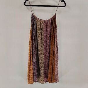 Storia Mini Dress Size Medium Spaghetti Straps Multicolor Floral Flowy Sundress